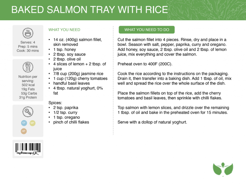 Baked Salmon Tray With Rice