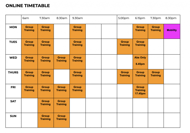Online timetable